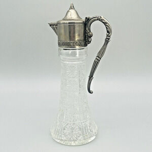 VTG Raimond Silverplate and Patterned Glass Claret Wine Jug Decanter ~ Italy